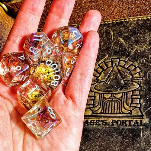 Vista 8 de Sage's Portal Animal Familiars - Juego de dados poliédricos de resina para Dungeons and Dragons RPG Pathfinder, mesa TTRPG (Baby Dragon)