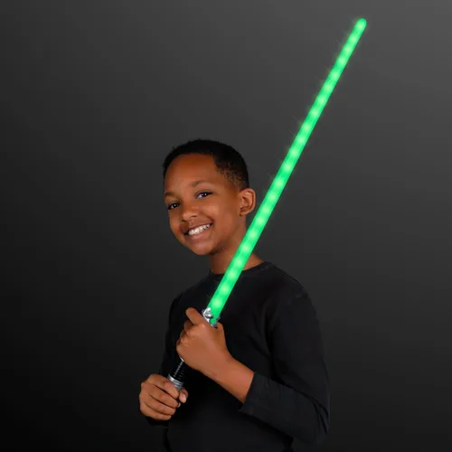 Vista 2 de FlashingBlinkyLights Espada espacial de sable con luz LED verde
