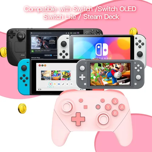 Vista 6 de JOYTORN Mini Switch Wireless Controller for Nintendo SwitchSwitch OLEDLite,Switch Pro Controller with Wake-upNFCMotin ControlDual Vibration,Switch