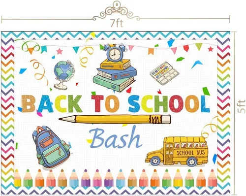 Vista 3 de 7 carteles de 5 pies para el regreso a la escuela, cartel de bienvenida para tablón de anuncios para niños, profesores, primer día de escuela, fondo