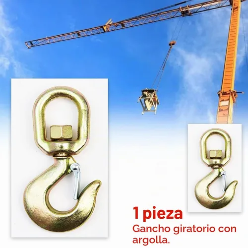 Vista 4 de Hi-Gear Ganchos giratorios de elevación de 2 toneladas para cadenas de elevación, capacidad de trabajo de 4,400 libras, gancho de ojo giratorio 1