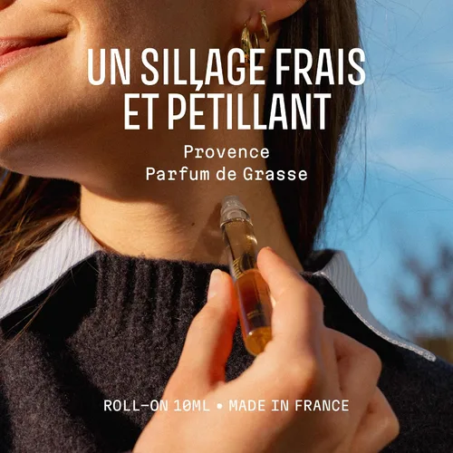 Vista 4 de Panier des Sens Provence Citrus Roll-On Eau de Toilette, 0.3 fl oz Perfume ligero de tamaño de viaje para mujer Fragancia fresca y picante