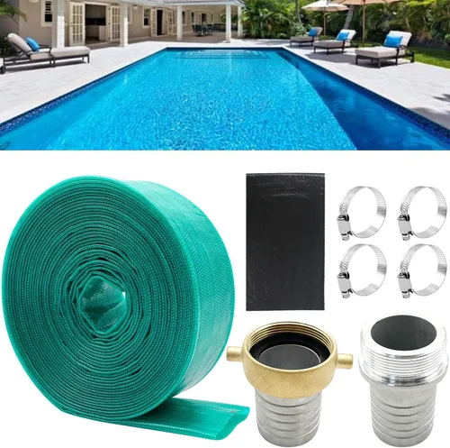 Vista 8 de Bashik Manguera de retrolavado para piscina con 4 abrazaderas de manguera resistente y duradera resistencia al envejecimiento
