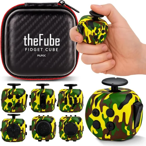Vista 28 de PILPOC theFube Cubo Fidget con 12 lados - Juguetes prácticos para la ansiedad para niños y adultos - Dados fidget para aliviar el estrés