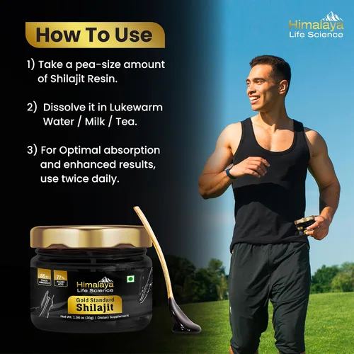 Vista 5 de Resina Shilajit pura Shilajit más potente de la India, grado oro para hombres y mujeres, 75 porciones para aumentar la energía, más de 85