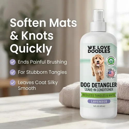 Vista 6 de We Love Doodles Spray desenredante para perros – Acondicionador sin enjuague para perros – Spray desenredante para perros – Spray desenredante