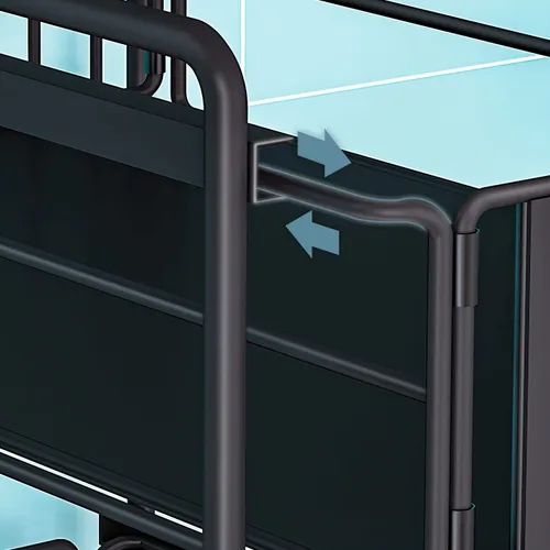 Vista 5 de Cesta deslizante de 2 niveles para gabinete con cajón deslizante debajo del fregadero, estante de almacenamiento para encimera de cocina, despensa