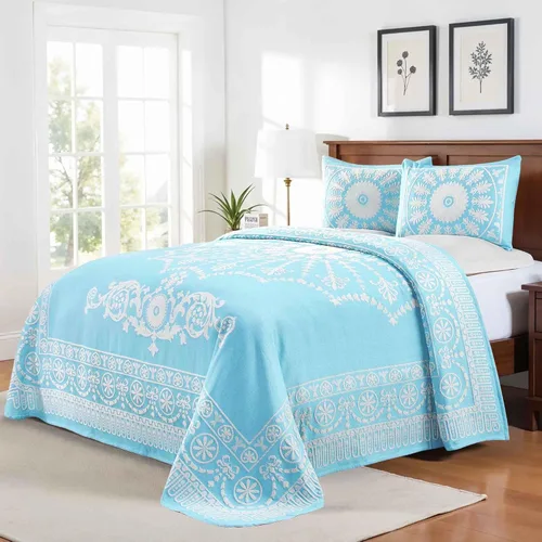 Vista 18 de Superior Juego de colcha de mezcla de algodón de 2 piezas, manta ligera, 1 funda de almohada a juego, ropa de cama a medida, dormitorio tradicional