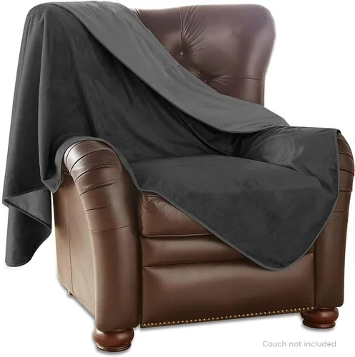 Vista 15 de Manta 100 % impermeable, sedosa, suave,para perros, gatos y personas, S, Negro/Carbón
