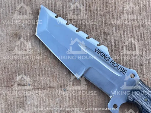 Vista 4 de I - Cuchillo rastreador hecho a mano, cuchillos de caza de acero D2, mango de madera de dólar, cuchillo de hoja fija, mano derecha, scout, llevar