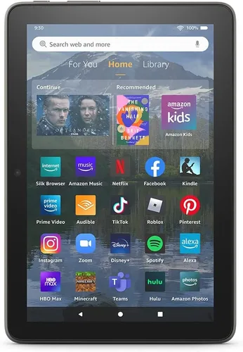 Vista 2 de Tablet Amazon Fire HD 8 Plus, pantalla HD de 8" (32 GB), procesador 30% más rápido, 3 GB de RAM, carga inalámbrica Modelo de 2022 Gris