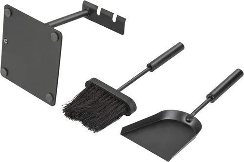 Vista 3 de Hearth Tidy Set, todo negro, juego de herramientas para estufa de leña, juego de compañero de chimenea