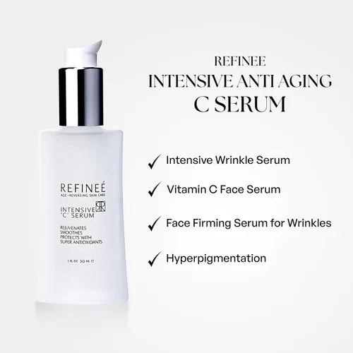 Vista 2 de Refinee Suero facial intensivo de vitamina C – Cuidado antienvejecimiento y arrugas – FirmingSerum para manchas de la edad e hiperpigmentación