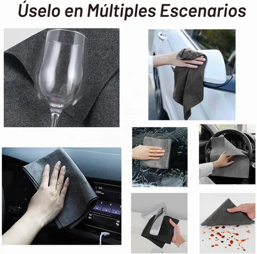 Vista 3 de 10 paños mágicos Genie de tela mágica, paño de limpieza de microfibra sin pelusa para vidrio, ventana, cocina, acero inoxidable, autos y pantallas