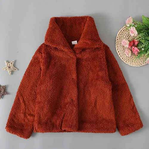 Vista 2 de Comigeewa Abrigos para bebés y niñas chaquetas manga larga cárdigan sólido grueso chaqueta cremallera de felpa abrigo niños