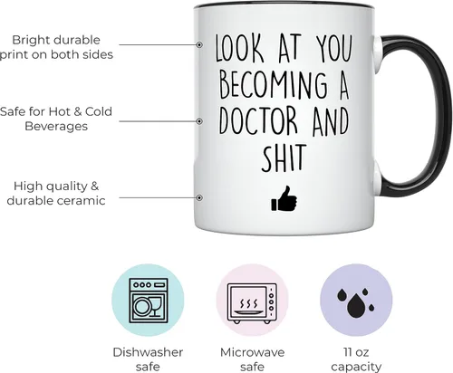Vista 2 de YouNique Designs Future Doctor - Taza de café, 11 onzas, color blanco, divertida taza de estudiante de medicina, taza para la escuela de medicina