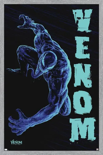 Vista 12 de Trends International Marvel Venom: Let There be Carnage - Póster de pared negro y azul, 22.4 pulgadas de largo x 14.7 W, versión enmarcada de madera