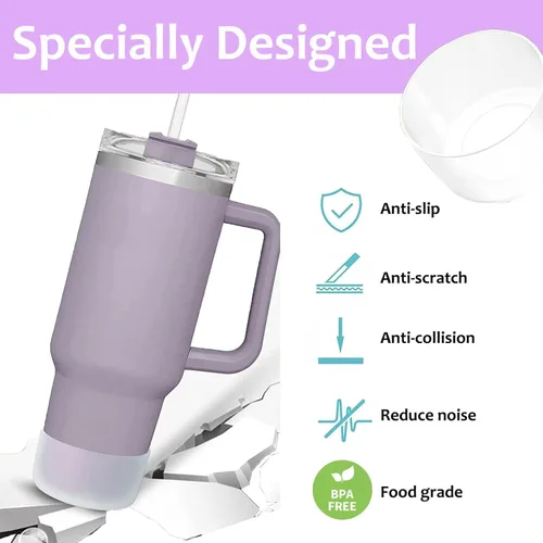 Vista 2 de 2 fundas para botas Stanley Cup de 40 oz 30 onzas con asa, botas de silicona para vasos IceFlow Flip de 20 oz 30 onzas, cubierta inferior protectora