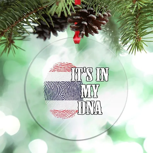 Vista 13 de Adorno de Navidad personalizado del Reino Unido 2023 It's in My DNA, adorno de huellas dactilares para decoración de árbol de Navidad, recuerdo