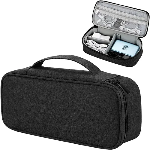 Vista 12 de Teskyer Bolsa organizadora de cables, organizador de accesorios electrónicos de viaje, bolsa de tecnología portátil para cargadores de teléfono
