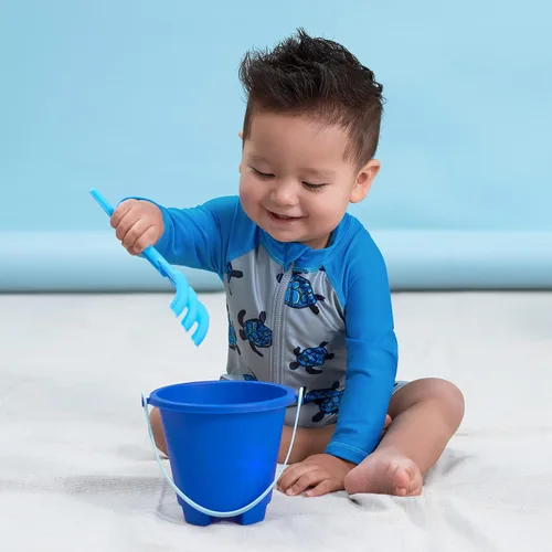 Vista 5 de Gerber Traje de baño de manga larga de una pieza con protección solar para niños pequeños