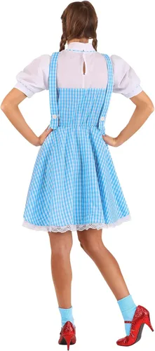 Vista 8 de Jerry Leigh Disfraz de Dorothy del mago de Oz para mujer, vestido azul de Kansas Girl para cosplay de película, obras escolares y Halloween