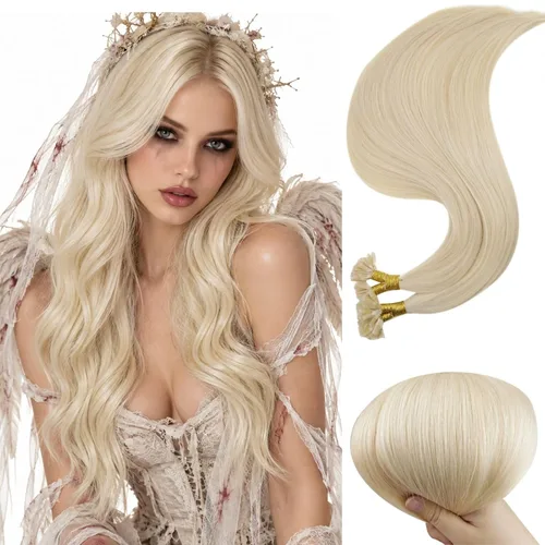 Vista 15 de RUNATURE K Tip - Extensiones de cabello humano real, ombré, pelo corto