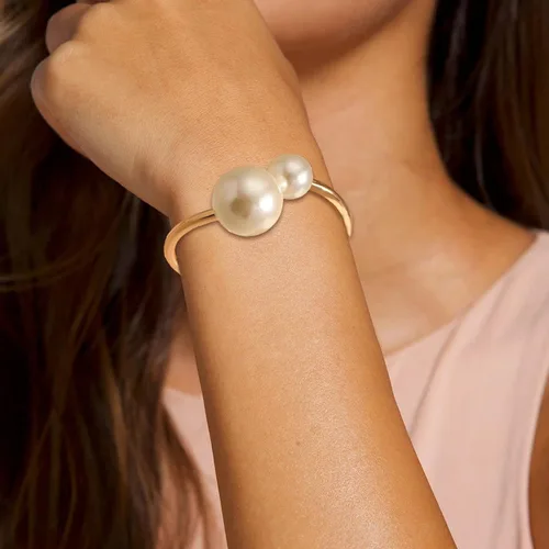 Vista 6 de Long tiantian Juego de 4 brazaletes dorados para mujer, pulseras de alambre ancho abierto para mujer, pulseras de oro abiertas, regalos de joyería