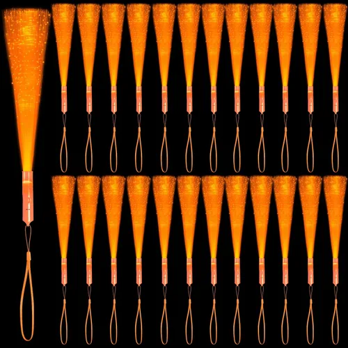 Vista 12 de Paquete de 12 varillas luminosas blancas de fibra óptica a granel con 3 modelos intermitentes para el 4 de julio, Navidad, Halloween, cumpleaños