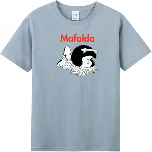 Vista 10 de Mafalda Read Book - Camiseta de manga corta para mujer adulta Negro