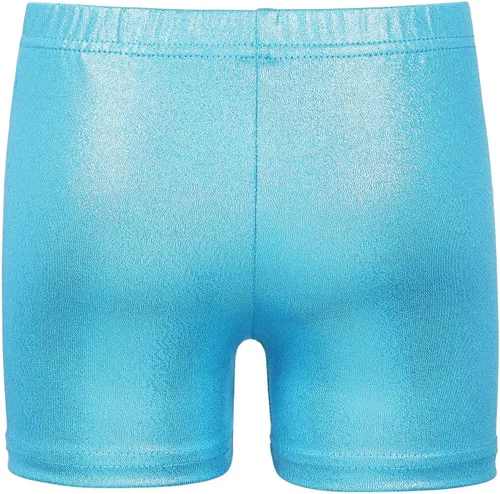 Vista 4 de BAOHULU Leotardos de gimnasia para niñas con purpurina y pantalones cortos a juego