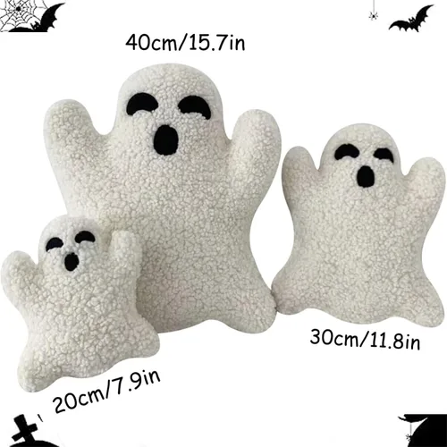 Vista 6 de Bonita almohada de fantasma, almohada de felpa con forma de fantasma, almohadas decorativas de Halloween, almohada de fantasma de Halloween, animal