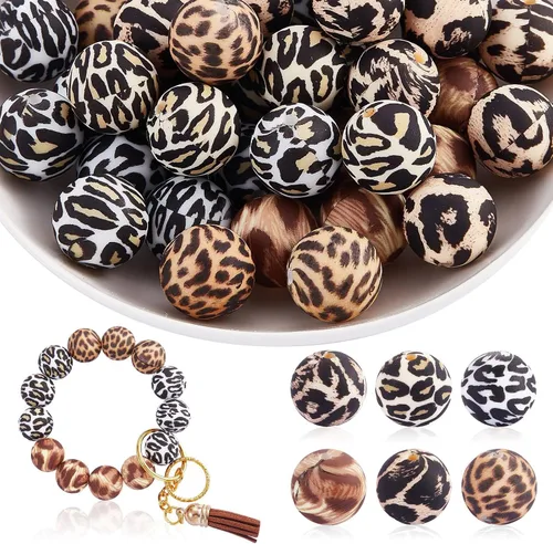 Vista 9 de 60 cuentas de silicona de cactus, coloridas cuentas espaciadoras sueltas de agujeros grandes para manualidades, collares, pulseras, aretes