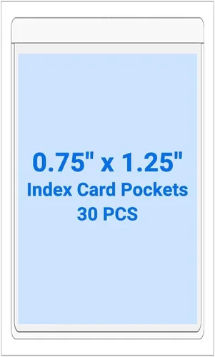 Vista 49 de 30 PCS Clear Self Adhesive Plastic Label Pockets, Top Loading Business & Library Index Card Holders, Peel and Stick Sleeves for Storage Bins, Totes