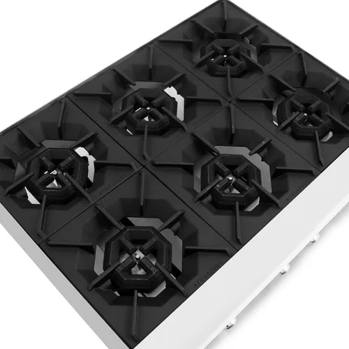 Vista 2 de CookRite ATHP-36-6 - Placa caliente comercial para encimera de seis quemadores de propano líquido de 36 pulgadas - 150,000 BTU