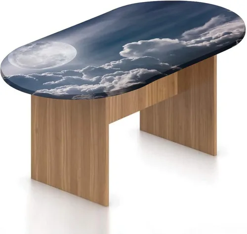 Vista 25 de XISUNYA Mantel ajustable ovalado de poliéster con bordes elásticos nocturnos, estampado de galaxia y nebulosa de la Vía Láctea, se adapta a mesas