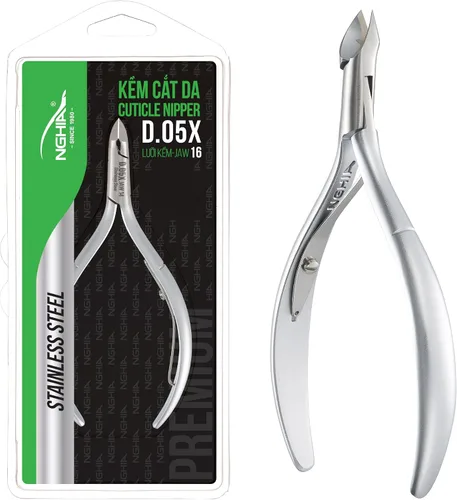 Vista 8 de NGHIA Pinza de cutícula premium D-05V Jaw 14 (acero inoxidable) - Herramientas profesionales para uñas