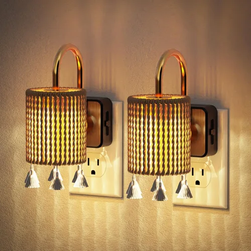 Vista 12 de JandCase Luz de Noche LED, Luces Nocturnas Regulables Enchufables en la Pared, Luz Nocturna Moderna con Sensor de Luz Automático de Encender/Apagar