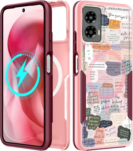 Vista 144 de Funda para Moto G 5G 2024 – Compatible con MagSafe para mujeres y niñas, bonita funda protectora magnética para teléfono, diseño femenino Kawaii