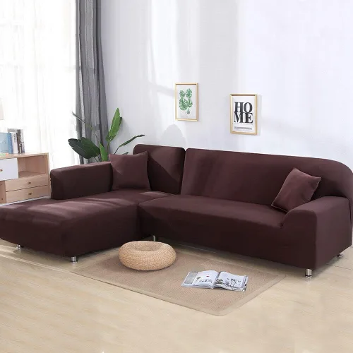 Vista 5 de ele ELEOPTION - 2 piezas de fundas de sofá seccional de 3 plazas para sofás con cojines, funda elástica en forma de L para sala de estar, funda
