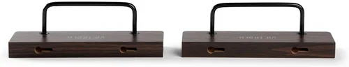 Vista 5 de Victrola The Shelf - Expositores de discos de vinilo - Muestra tu álbum de arte favorito, juego de 2, con detalles de metal negro, montaje en pared