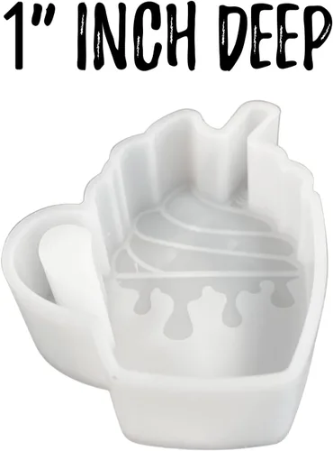 Vista 5 de Vaso de chocolate caliente con mango de crema batida, molde de silicona Freshie de 4 x 3 x 1 pulgadas para cuentas aromáticas perfumadas