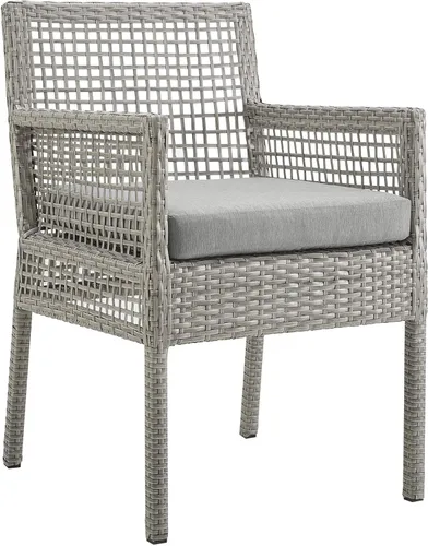 Vista 3 de Modway Aura Piece - Juego de mimbre para exteriores, gris gris