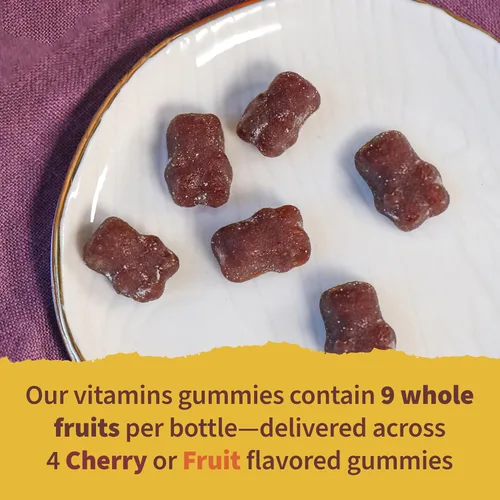 Vista 6 de Garden of Life Paquete de gomitas para niños: multivitamínico orgánico para niños, frutas, 120 unidades + gomitas inmunológicas para niños, cereza