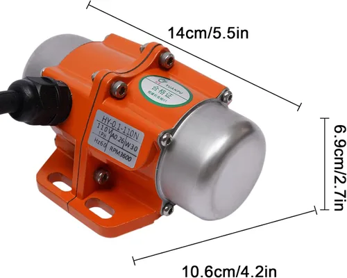 Vista 4 de Motor de vibración vibrador concreto, 30W monofásico CA 110V 3600rpm Caja de aleación de aluminio Motor vibratorio eléctrico para mesa de coctelera