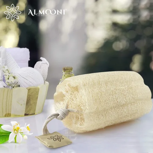 Vista 5 de Esponja egipcia natural de primera calidad para ducha y esponjas faciales, esponja exfoliante grande para el cuerpo, pule la piel muerta para una