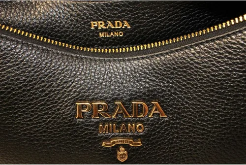 Vista 7 de Prada Vitello Phenix Negro Cuero Nylon Web Rayas Correa Bandolera Bandolera 1BC052