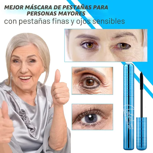 Vista 6 de Rímel para mujeres mayores de 60 años, rímel para personas mayores con pestañas que se adelgazan, hipoalergénico para ojos sensibles, volumen