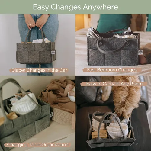 Vista 5 de Parker Baby Co.: organizador de pañales para bebé, contenedor para dormitorio de bebé, organizador de automóvil para pañales y toallitas para bebés