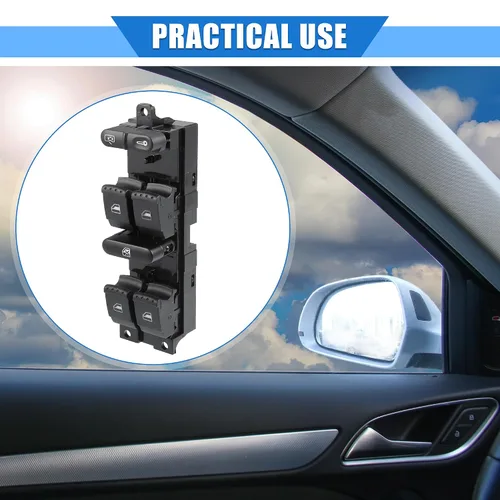 Vista 2 de Interruptor de control de ventana de coche compatible con Skoda Octavia I 1U5 Estate 1996-2010, plástico duradero negro delantero derecho